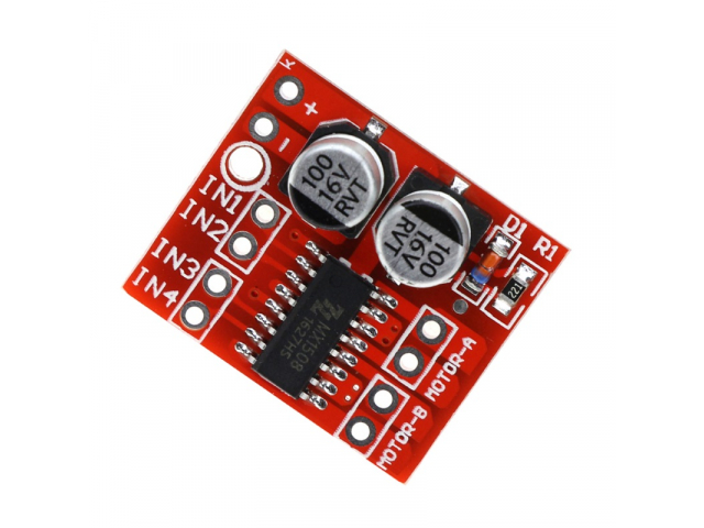 Драйвер колекторного мотора MX1508 (L298N mini) Драйвер колекторного мотора MX1508 (L298N mini)